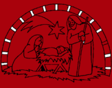 Dibujo Pesebre de navidad pintado por may1
