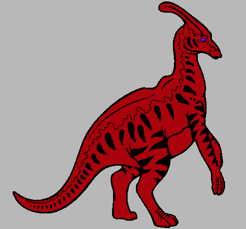 Dibujo Parasaurolofus con rayas pintado por rodo