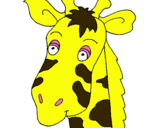 Dibujo Cara de jirafa pintado por jirafa