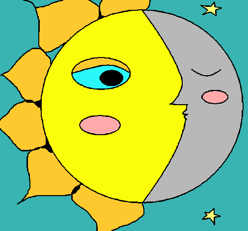 Dibujo Sol y luna 3 pintado por isabel2001
