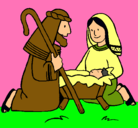 Dibujo Adoran al niño Jesús pintado por juilis
