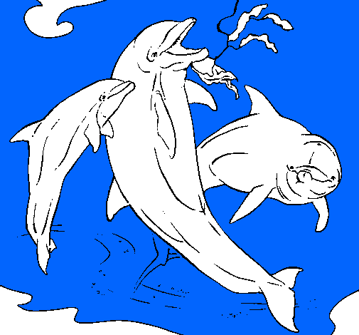 Dibujo Delfines jugando pintado por LAIH