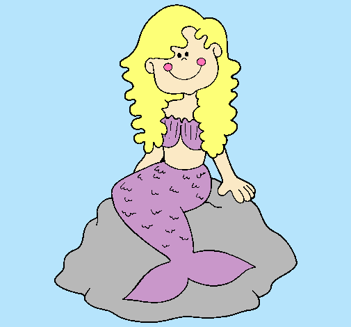 Dibujo Sirena sentada en una roca pintado por draculaur