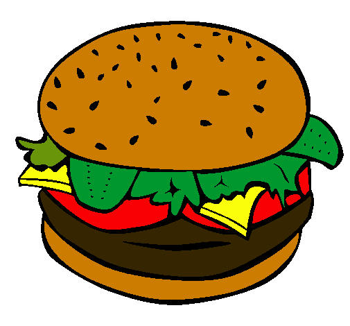 Dibujo Hamburguesa completa pintado por nuria4