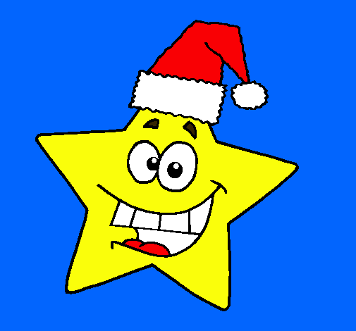 Dibujo estrella de navidad pintado por bernardito