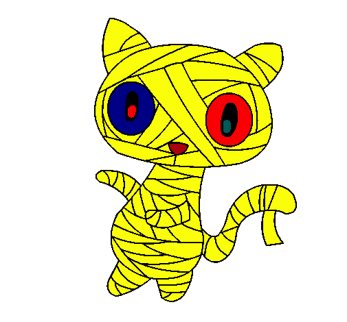 Dibujo Gato garabato momia pintado por Franky0402