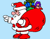 Dibujo Papa Noel con el saco de regalos pintado por bernardito