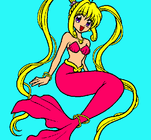 Dibujo Sirena con perlas pintado por mars2002