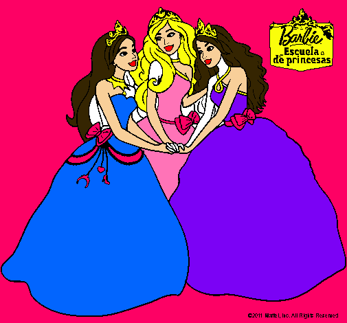 Dibujo Barbie y sus amigas princesas pintado por mars2002