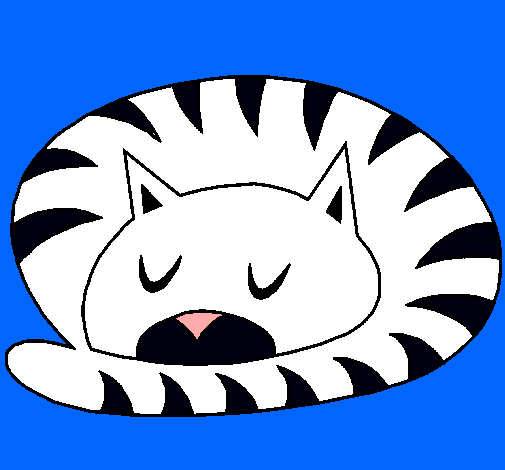Dibujo Gato durmiendo pintado por wingi