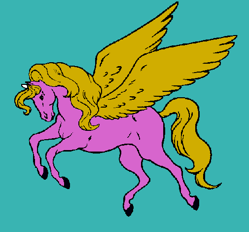 Dibujo Pegaso volando pintado por quetzy