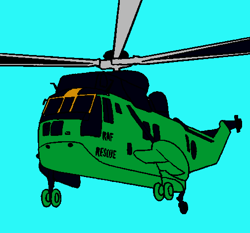 Dibujo Helicóptero al rescate pintado por yasid