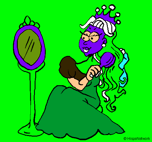 Dibujo Princesa y espejo pintado por popepope