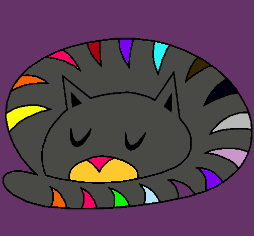 Dibujo Gato durmiendo pintado por madaramy