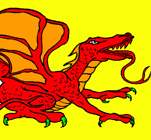 Dibujo Dragón réptil pintado por yahirvzz