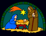 Dibujo Pesebre de navidad pintado por jesussss