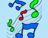 Dibujo Notas en la escala musical pintado por miluka