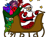 Dibujo Papa Noel en su trineo pintado por gaem
