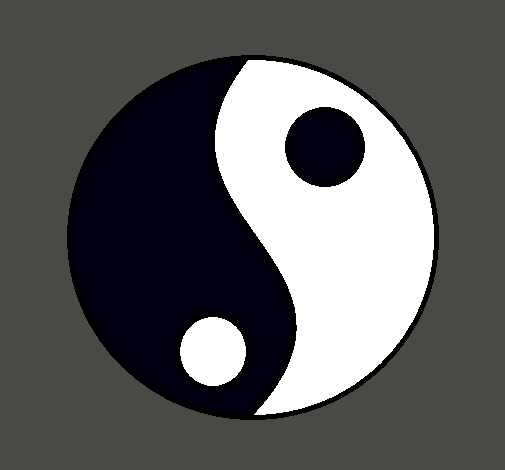 Dibujo Yin y yang pintado por anguel