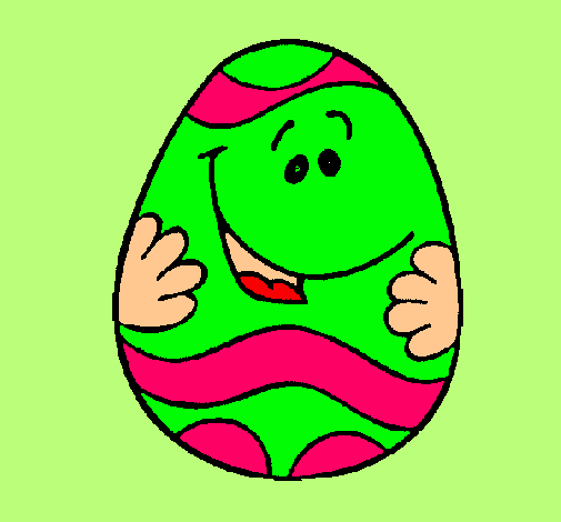 Dibujo Huevo de pascua feliz pintado por Odelia