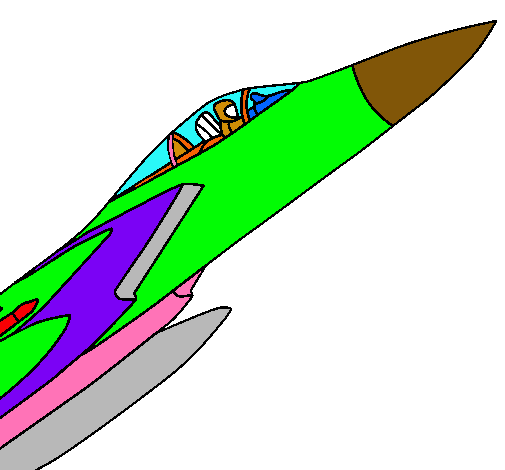 Dibujo Avión de caza pintado por machu