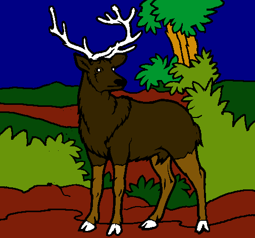 Dibujo Ciervo adulto pintado por arfa