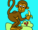 Dibujo Mono pintado por cerd