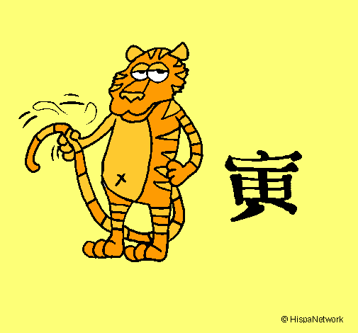 Dibujo Tigre pintado por peincesa