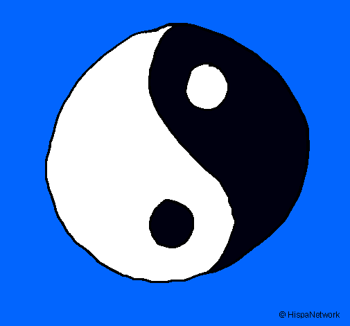 Dibujo Yin yang pintado por simb