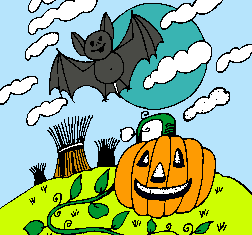Dibujo Paisaje de Halloween pintado por peincesa