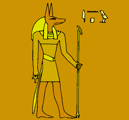 Dibujo Anubis pintado por quetzy