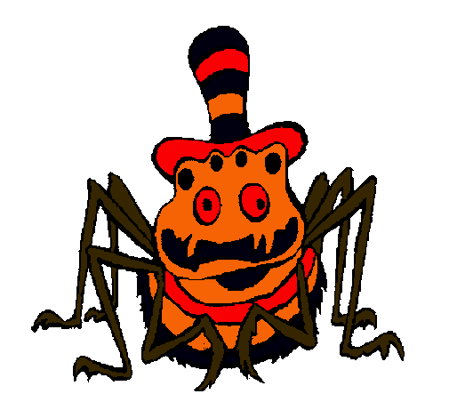Dibujo Araña con sombrero pintado por wingi