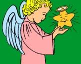 Dibujo Ángel y estrella pintado por ximejd