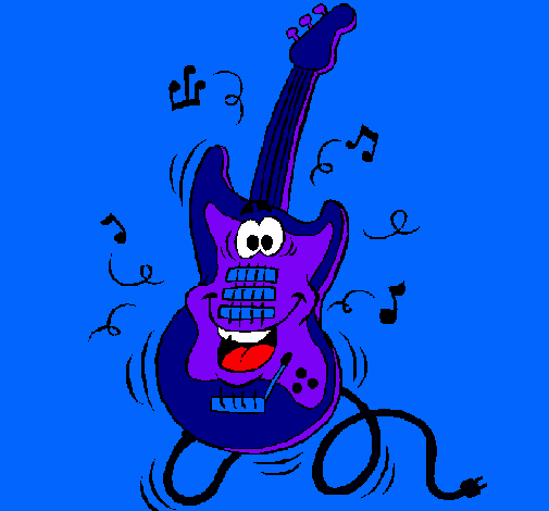 Dibujo Guitarra eléctrica pintado por 021sele