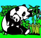 Dibujo Mama panda pintado por fantastiks