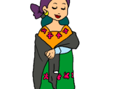 Dibujo Señora maya pintado por estela78