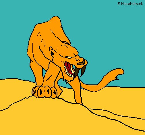Dibujo Tigre con afilados colmillos pintado por Natipao