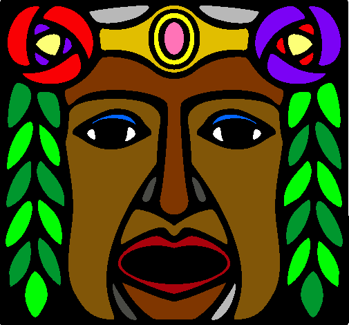 Dibujo Máscara Maya pintado por adriloca_2