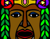 Dibujo Máscara Maya pintado por adriloca_2