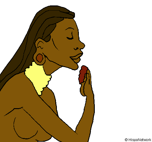 Dibujo Mujer protegiendose la piel pintado por Extrellita