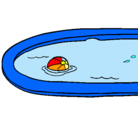 Dibujo Pelota en la piscina pintado por edline