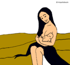 Dibujo Madre con su bebe pintado por xaxa