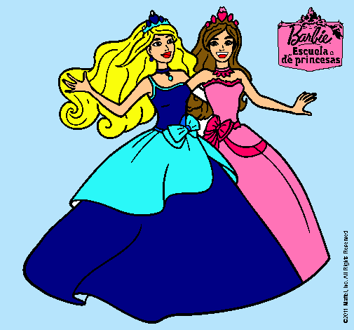 Dibujo Barbie y su amiga súper felices pintado por ivetjocs