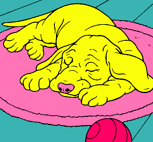 Dibujo Perro durmiendo pintado por molita