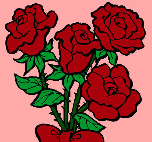 Dibujo Ramo de rosas pintado por Natipao