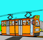 Dibujo Tranvía con pasajeros pintado por KEITH