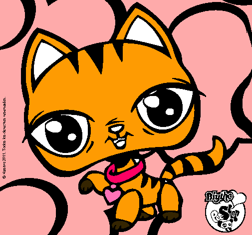 Dibujo Gatito Littlest Pet Shop pintado por catal