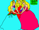 Dibujo Barbie y sus amigas princesas pintado por Timigui