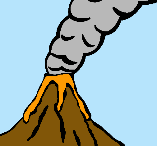 Dibujo Volcán pintado por DANIR