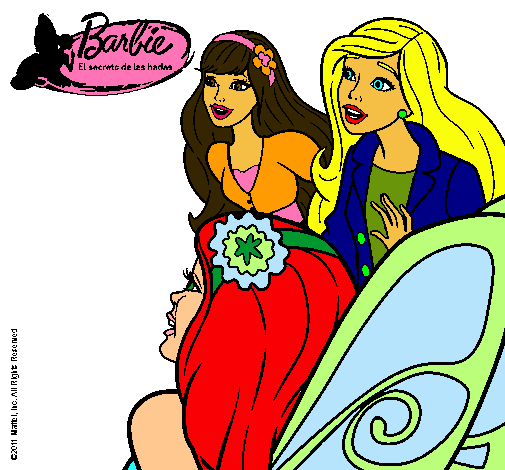 Dibujo Barbie y sus amigas sorprendidas pintado por Axew